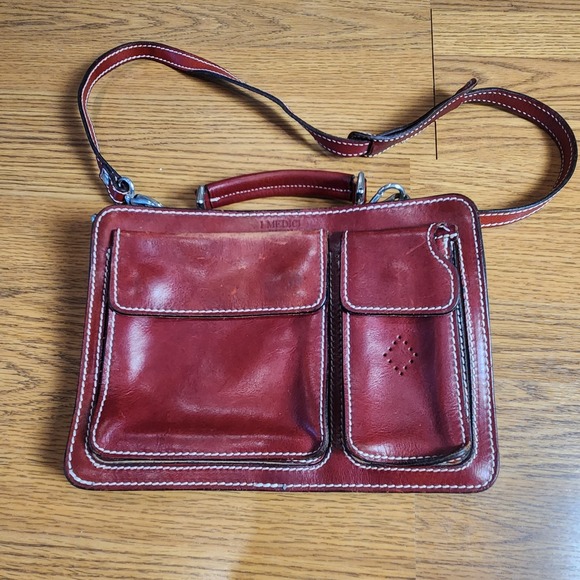 I Medici Handbags - I Medici Firenze Vintage Women's Leather Bag Red